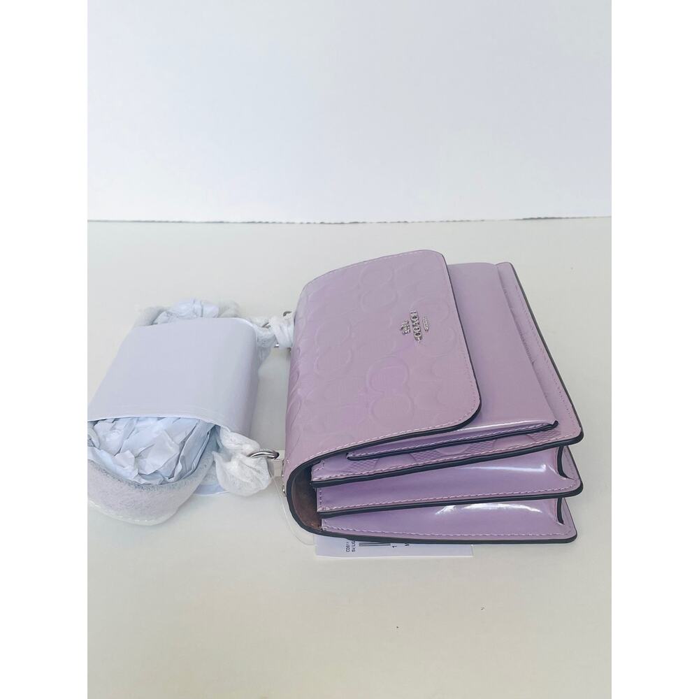 Coach Mini Klare Violet Patent Crossbody Bag CDB11 - Picture 9 of 12